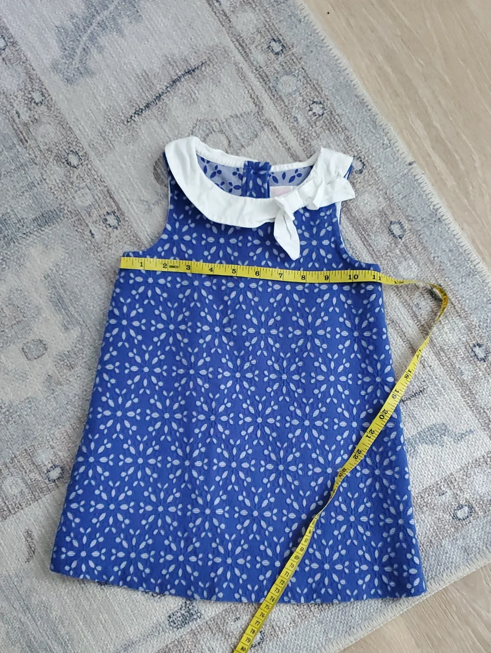 Janie and Jack Toddler Girls Blue White Floral Dress Sz2T